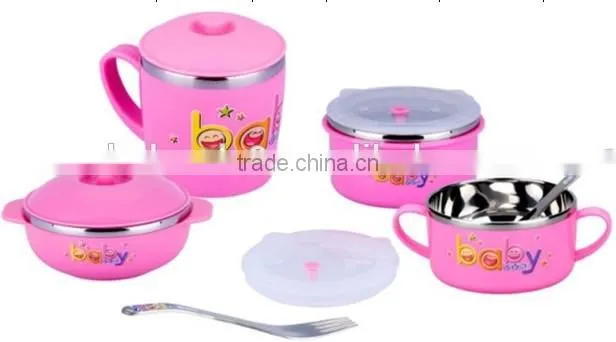 newest high quality staniless steel colorful two ear children bowl