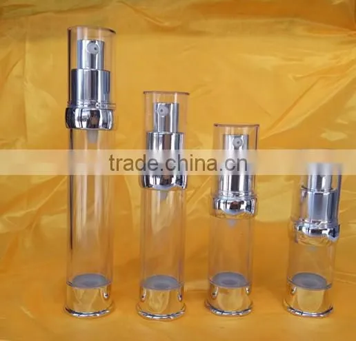 Plastic manufacturers golden color plastic airless pump bottle for woman