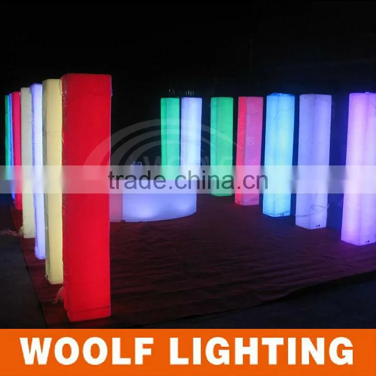 PE Plastic LED Inserted Rechargeable Light Up Pillar