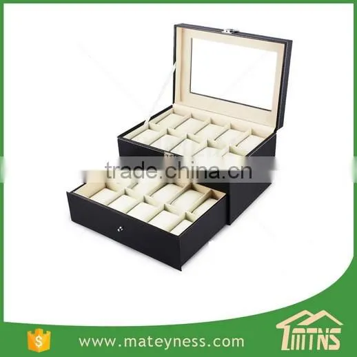 Large Glass Top Display Wooden Watch Box