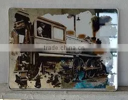 Custom printed mirror for home decor with beautiful artwork printed on mirror surface