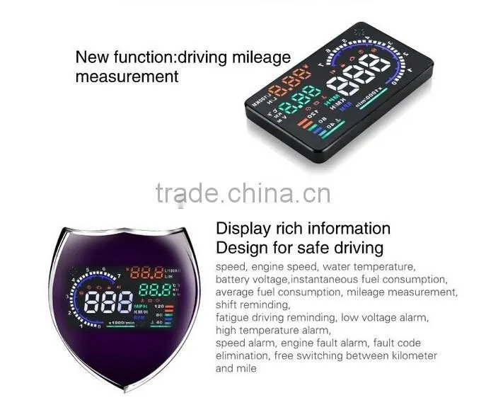 2016 New 5.5" Screen A8 Auto Car HUD Head Up Display KM/h & MPH Overspeed Warning Alarm System Car Speed Head UP LED Display