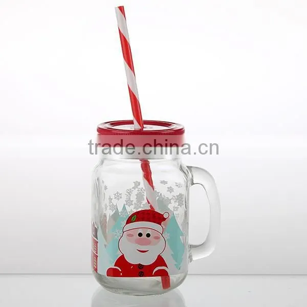 18oz lovers mason jars healthy snacks with lid straw with handle with wooden stand