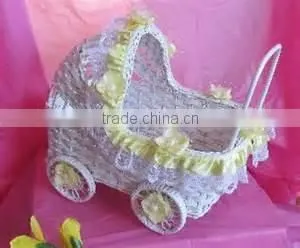 bassinet wicker baby basket with wheel