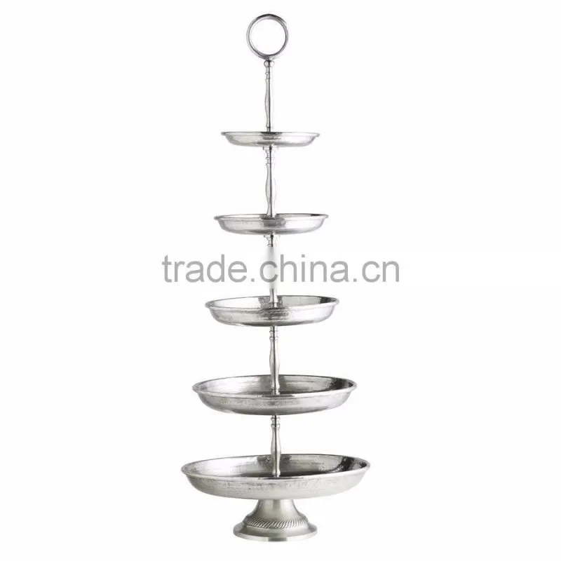golden powder coated metal cake stand
