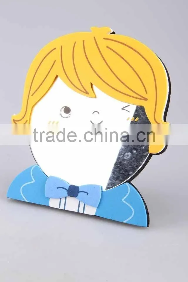 Cartoon human shaped EVA mirror creative design flower/crown shaped mirror