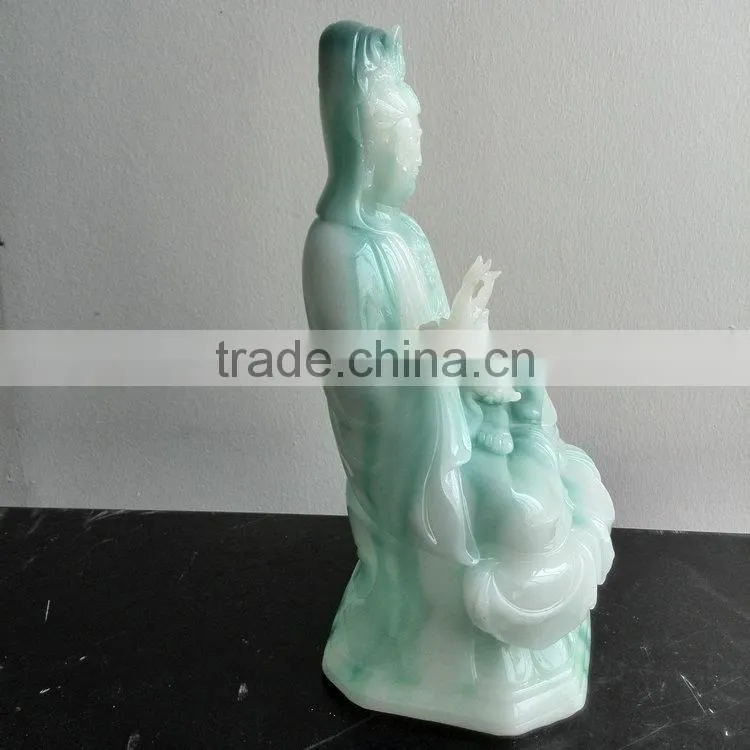 Polyresin jade kuan-yin figurine
