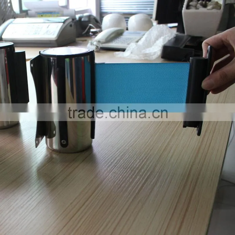 retractable belt barrier wall mounted barrier tensile system