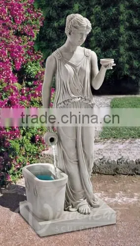 Western style garden decoration stone product marble women fountain statue