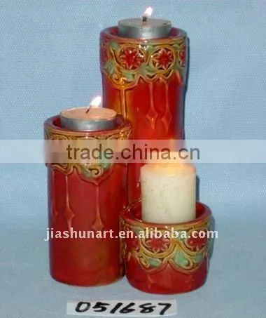 Ceramic Red Candle Stand