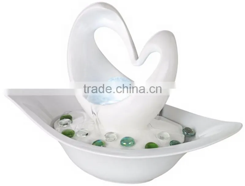 Modern Abstract White Tabletop Fountain
