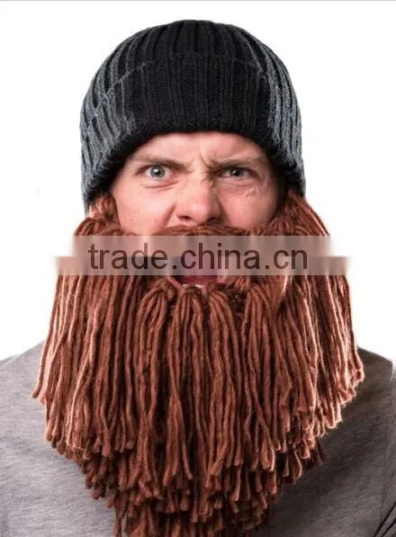 Novelty Face Warmer Mask party Beard Beanies Knitted Crochet Mustache Hat