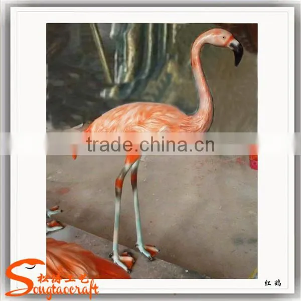 high simulation fiberglass garden statue molds crane statue red-crowned crane statue