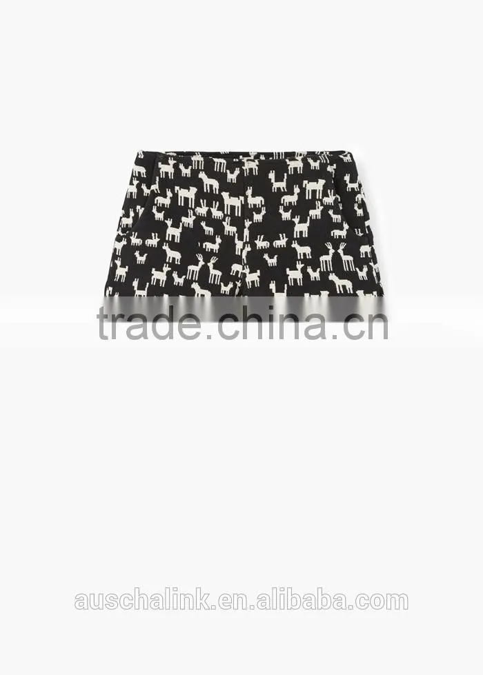 2016 Hot Sale Women Side Slit Cotton Jacquard Shorts Whoelsale