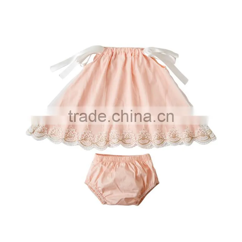 Hot sale beauty lace outfit girls boutique clothing baby sets clothes