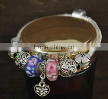 Diy charm beads bracelet high quality charm clasp bracelet shell pendant charm bracelet