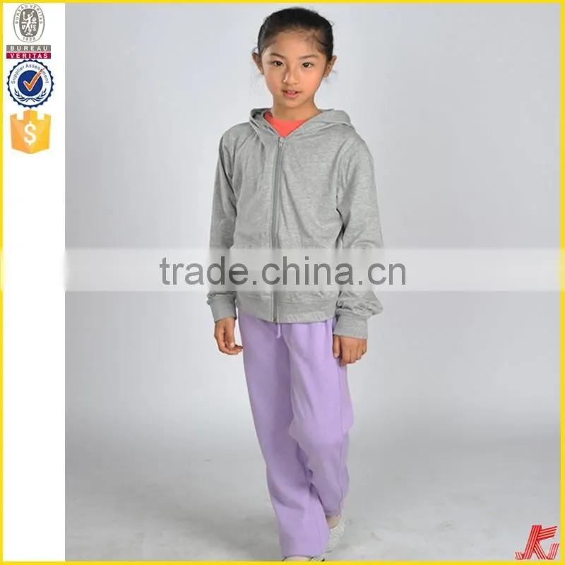 factory directly sales girls zipper up plain sweatshirt shirts