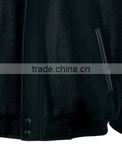 Design Leather Jacket Melton With Bishop Collar Mens