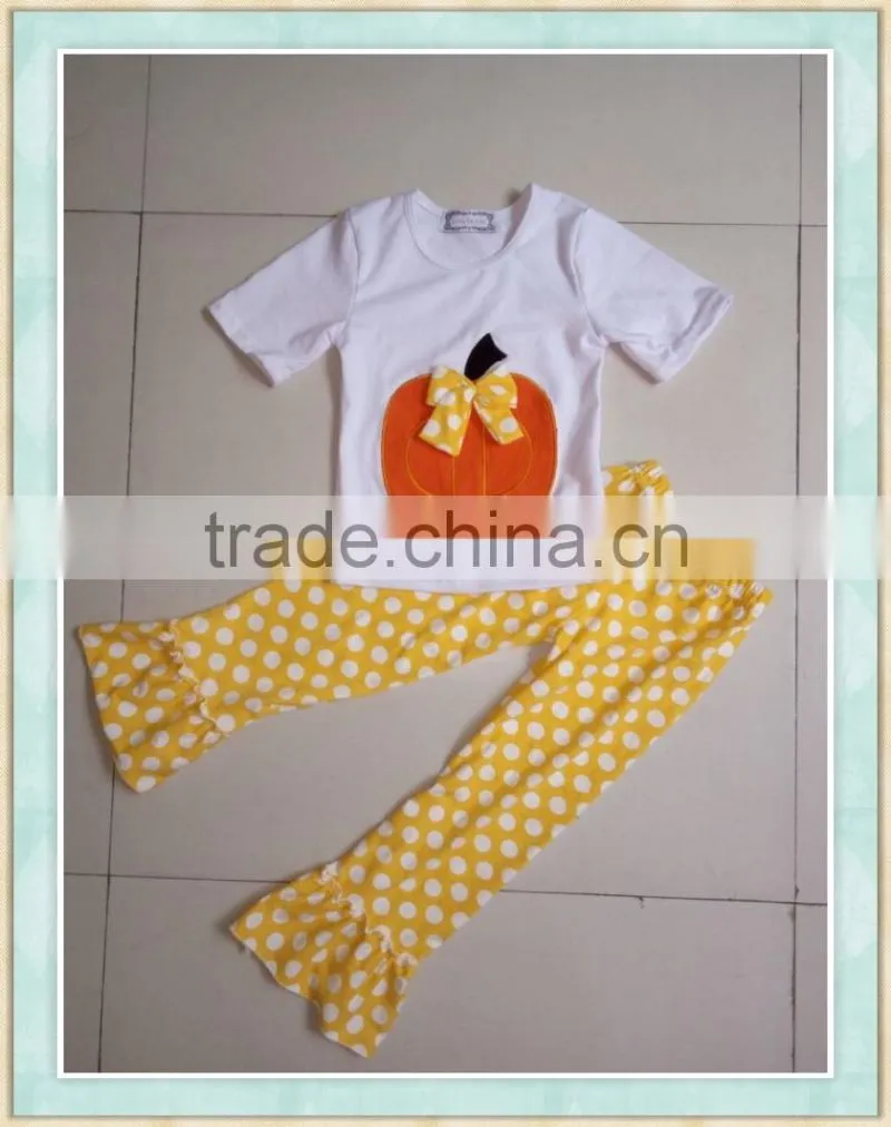 Halloween costume baby clothes boy pumpkin embroidery designs stocks clothing 2017
