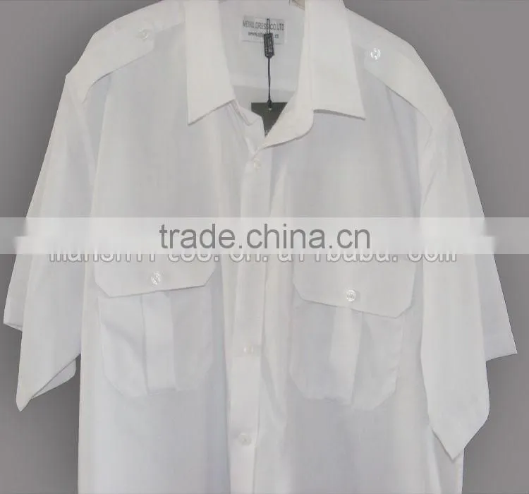 100%cotton Mens Shirts white casual Regular Fit Mens short Sleeve Shirts With Chest Pockets