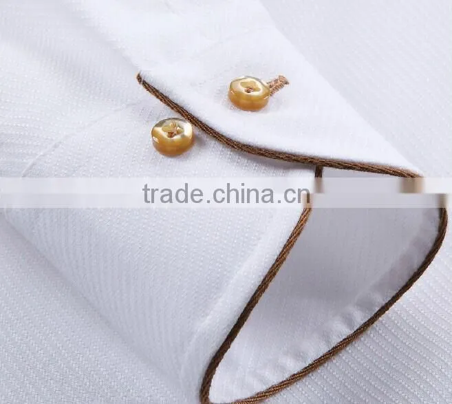 2017 custom slim fit white cotton dress shirts