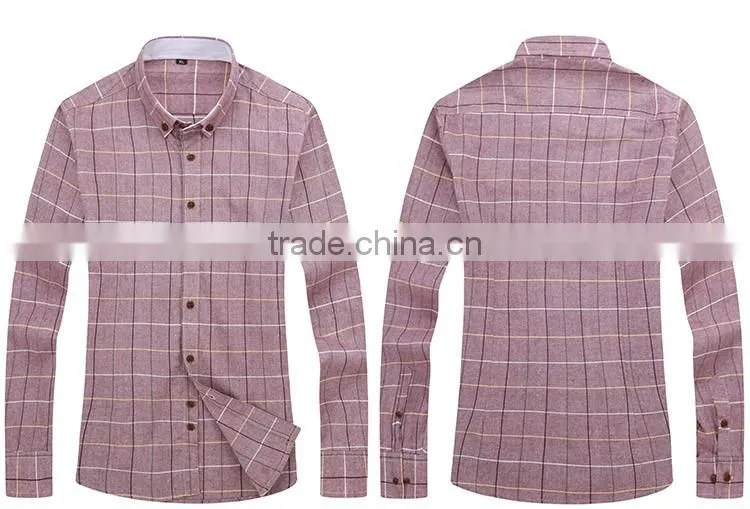 Business casual plaid shirt wash-and-wear cotton of cultivate one's morality men long sleeve shirt male tide