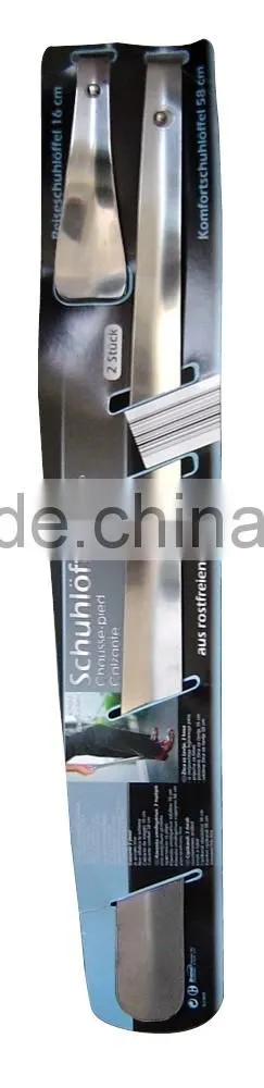 Popular stainless steel long handled shoe horn metal