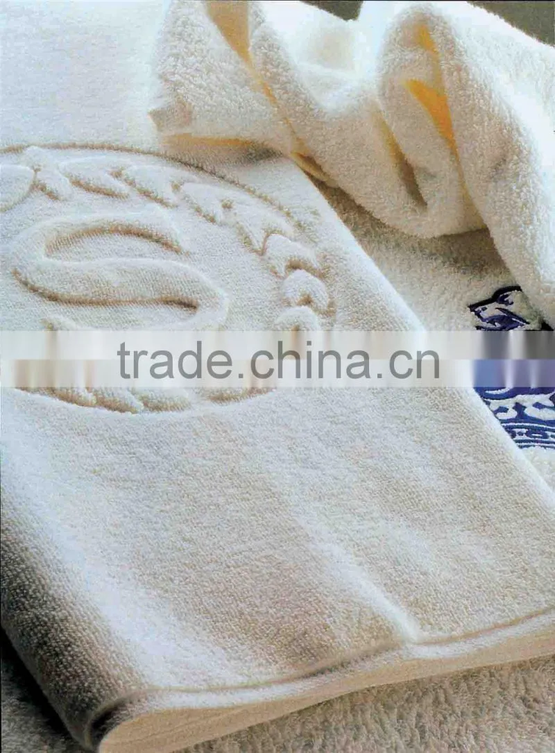 thick bath mat logo custom acquard towel