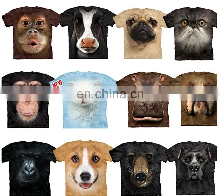Men t-shirts with 3d animal print,animal printed 3d t-shirt,3d printing t shirt