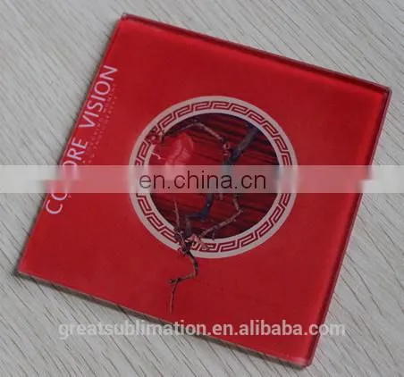 glass tile with coating for sublimation blank glass coasters