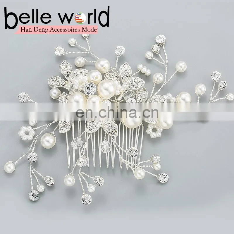 Bride Pearl Floral hair Accessories Hair fork decoration wedding