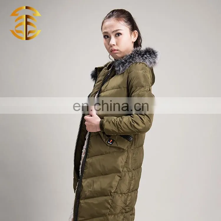 Wholesale OEM Service Long Style Hood Women Down Jacket