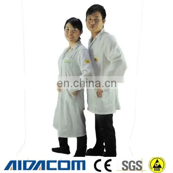 5mm grid, With Logo design ESD Poly/cotton Antistatic smock