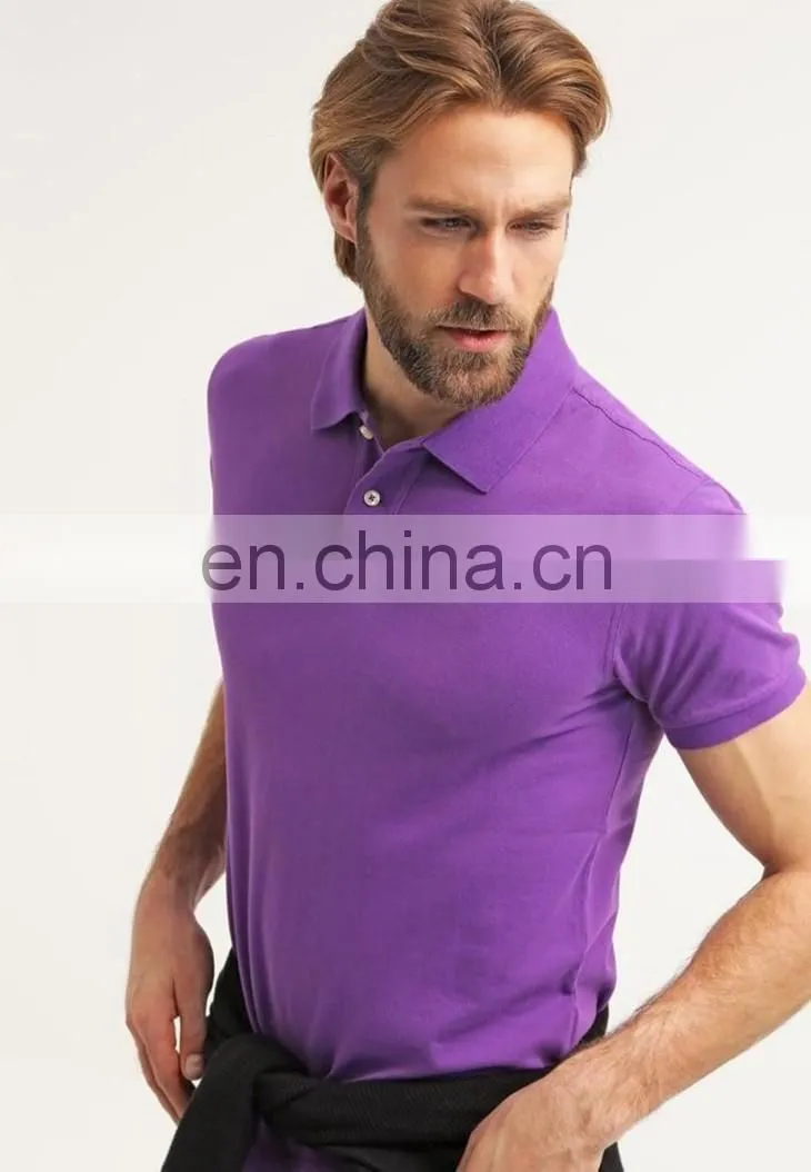 Fashion men gray plain slim fit polo shirts custom embroidery