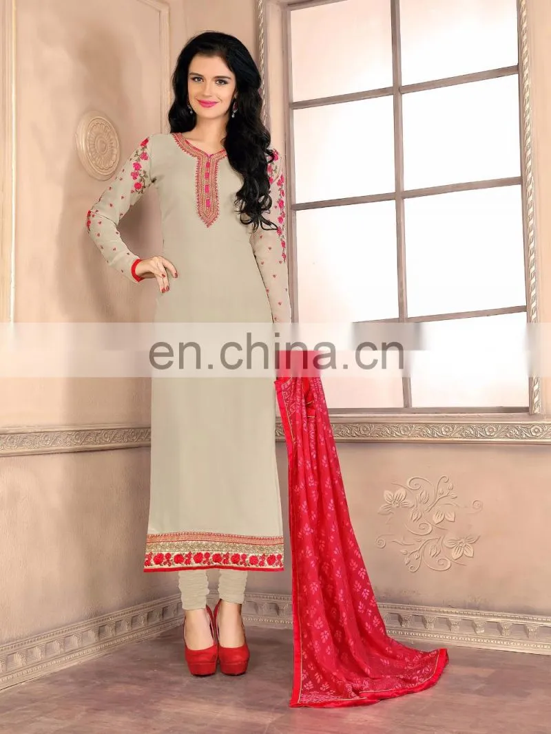 Green Colored Georgette Semi-stiched Salwar Suit For Party Wear