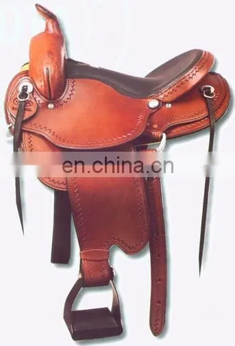 trail saddle - WESTERN TRAIL HORSE BLACK LEATHER SADDLE