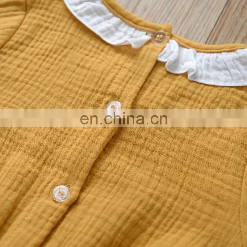 Infants & Toddler Clothes Romper Baby Girls Playsuit Spring Ruffle Linen Onesie