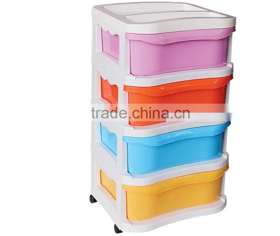 4 tier removable plastic storage drawer, plastic storage cabinet