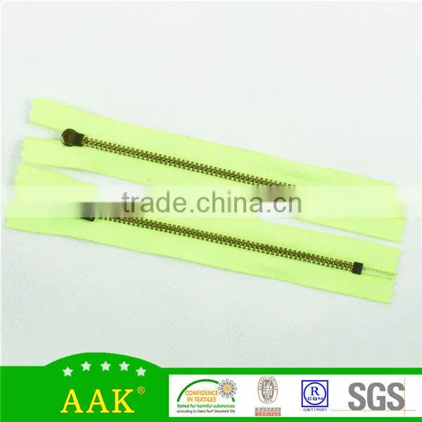 Y-teeth 3# Bronze zipper close end with cloth tape metal zipper