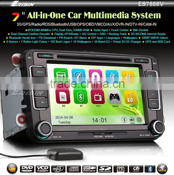 Erisin ES7698V 7" Car Radio DVD GPS Seat Golf 5 6 Passat Caddy Polo Skoda