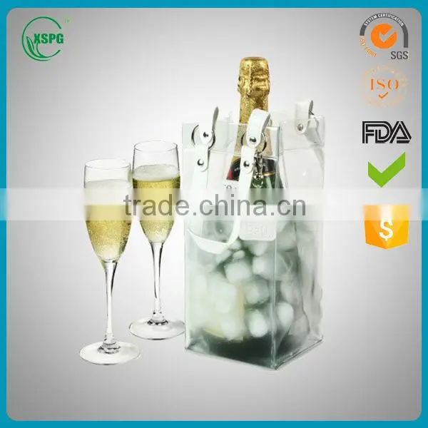 Transparent high quality PVC Wine Ice Bag