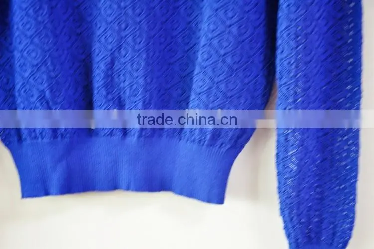 Blue Sexy Pullover Knitted Sweater Girls Summer Sweater
