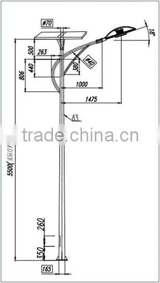 MCLED 20W-80W two heads of led garden solar lights with gel-battery