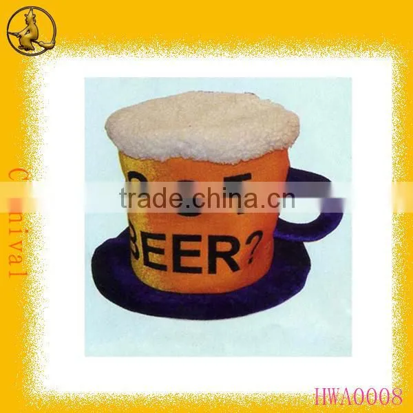 Got Beer Yellow Felt Beer Cup Hat for Carnival