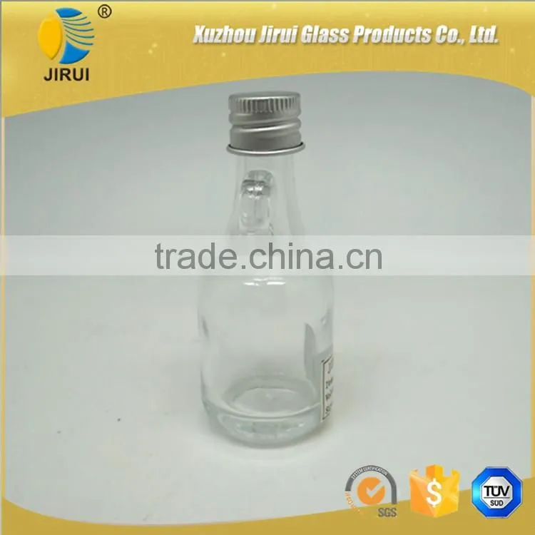 40ml glass wine bottle with handle and lid