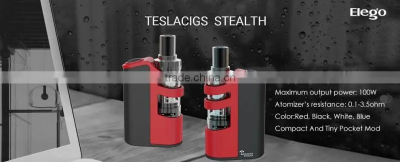 2016 Latest Built In LiPo Battery Teslacigs Stealth Mod, 100W Tesla Stealth Mod