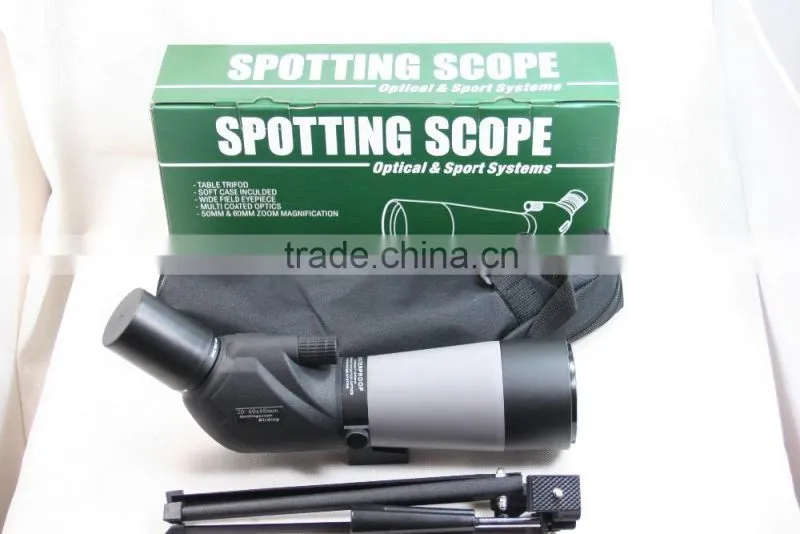 China supplier Professional GOMU 20-60x60 Spotting Scope Landscape Lens Telescope Black made in china