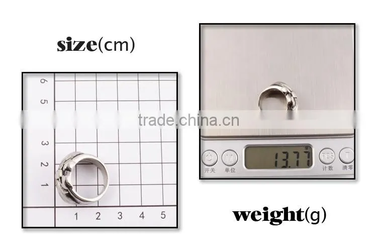 New products 2015 men silver rings stainless steel ring