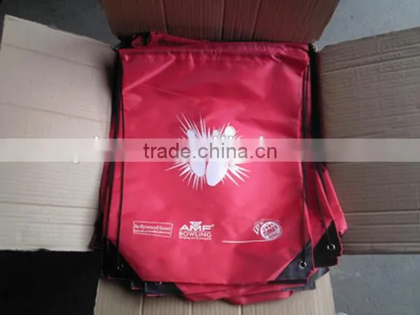 2016 wholesale custom printing cheap polyester drawstring bag