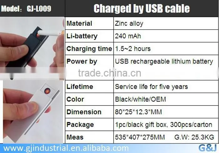 2013 brand new usb charged lighter
